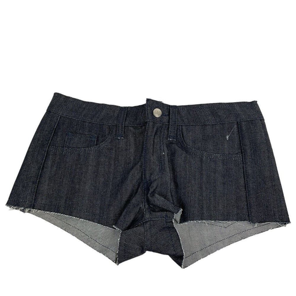 Carmar Shorts Womens Sz 26 Dark Denim Cheeky High Cut Distressed Hem $196 Nwot